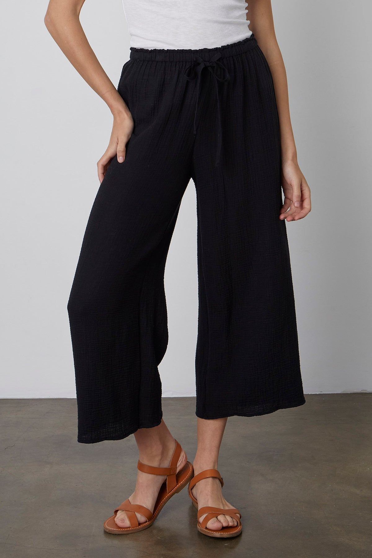 RAVYN COTTON GAUZE WIDE LEG PANT - Velvet Staging 2.0