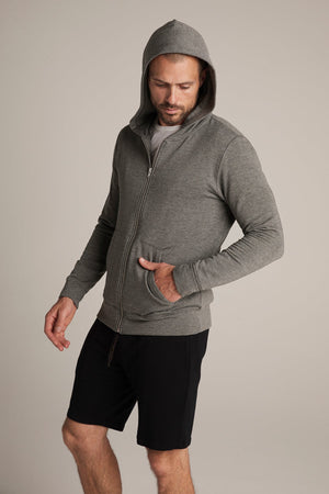 RODAN CHARCOAL LUXE FLEECE ZIP HOODIE - Velvet Staging 2.0