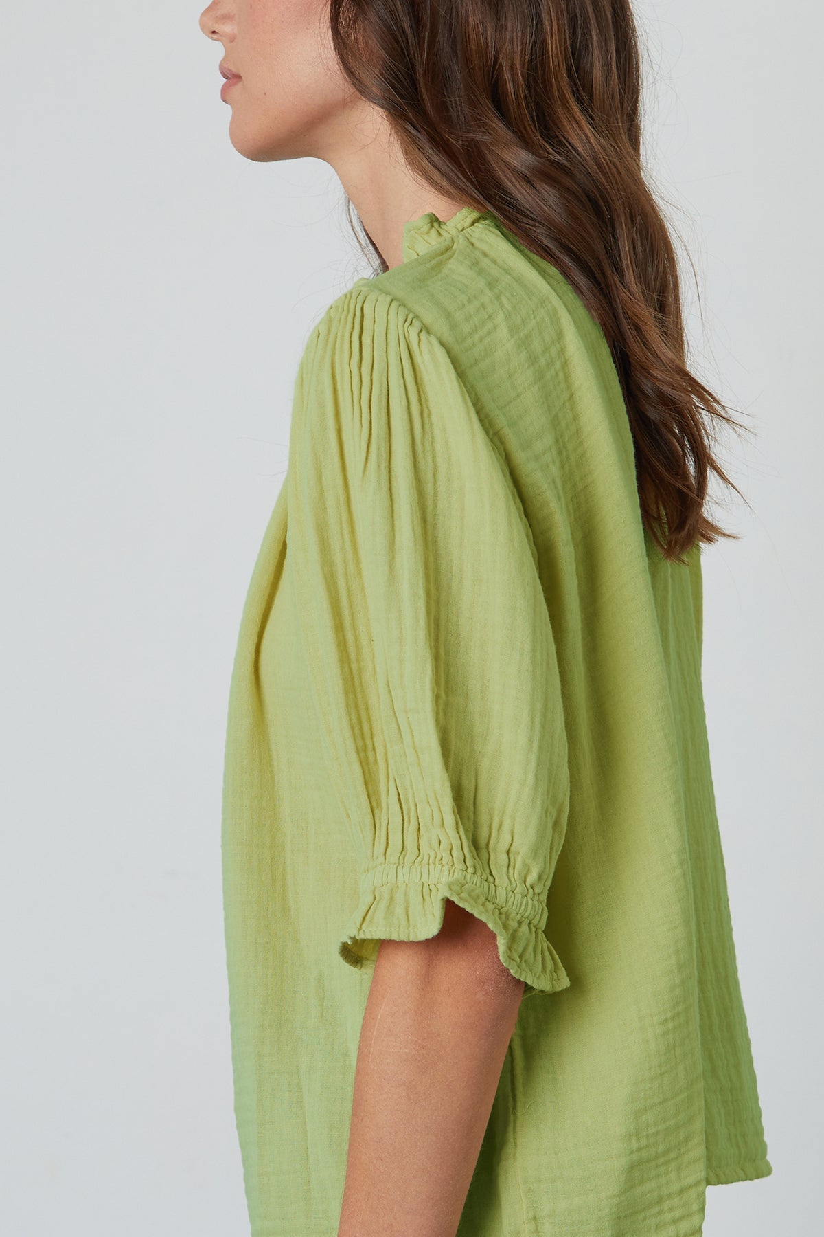 ROSA COTTON GAUZE RUFFLE TOP - Velvet Staging 2.0