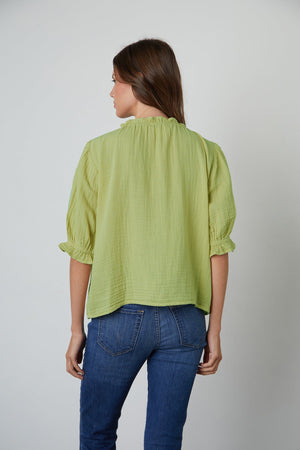 ROSA COTTON GAUZE RUFFLE TOP - Velvet Staging 2.0