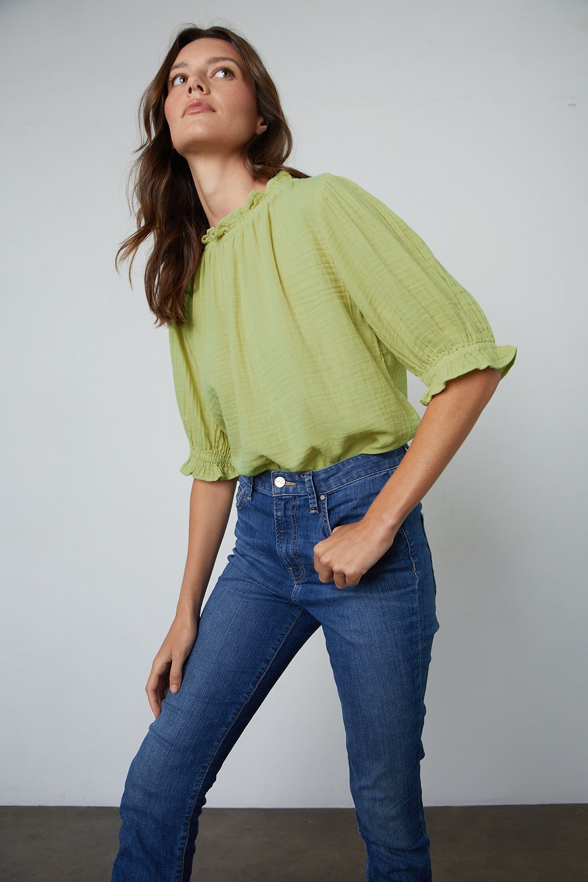 ROSA COTTON GAUZE RUFFLE TOP - Velvet Staging 2.0