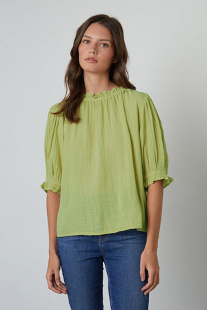 ROSA COTTON GAUZE RUFFLE TOP - Velvet Staging 2.0
