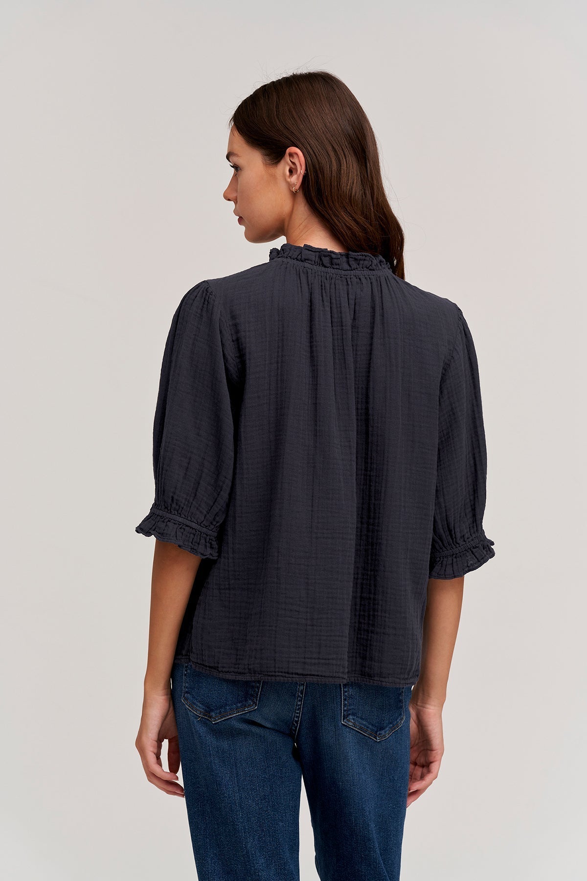 ROSA COTTON GAUZE RUFFLE TOP - Velvet Staging 2.0-26916323885252