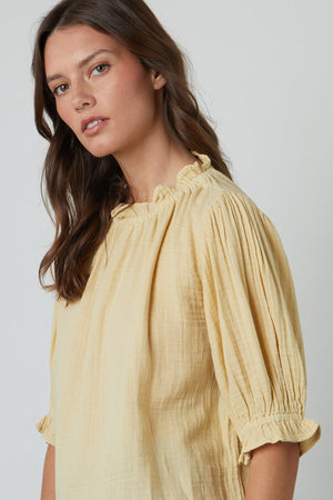 ROSA COTTON GAUZE RUFFLE TOP - Velvet Staging 2.0