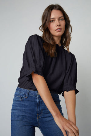 ROSA COTTON GAUZE RUFFLE TOP - Velvet Staging 2.0