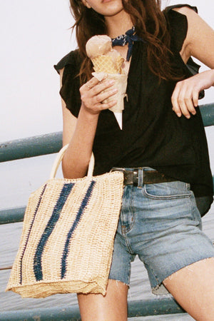 ROW STRIPE STRAW BAG - Velvet Staging 2.0