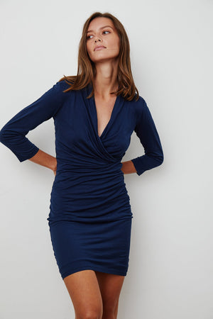 ROZA GAUZY WHISPER 3/4 SLEEVE WRAP DRESS - Velvet Staging 2.0