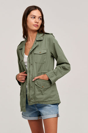 RUBY LIGHT-WEIGHT ARMY JACKET Velvet by Graham & Spencer
