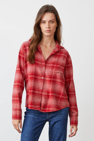 RUZ PLAID BUTTON-UP SHIRT - Velvet Staging 2.0