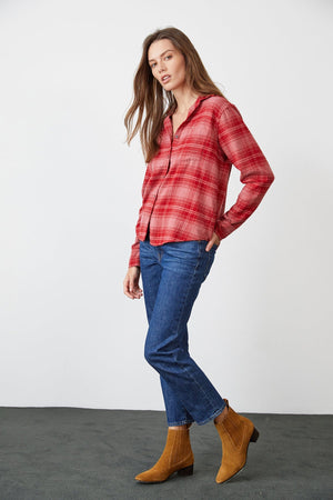 RUZ PLAID BUTTON-UP SHIRT - Velvet Staging 2.0