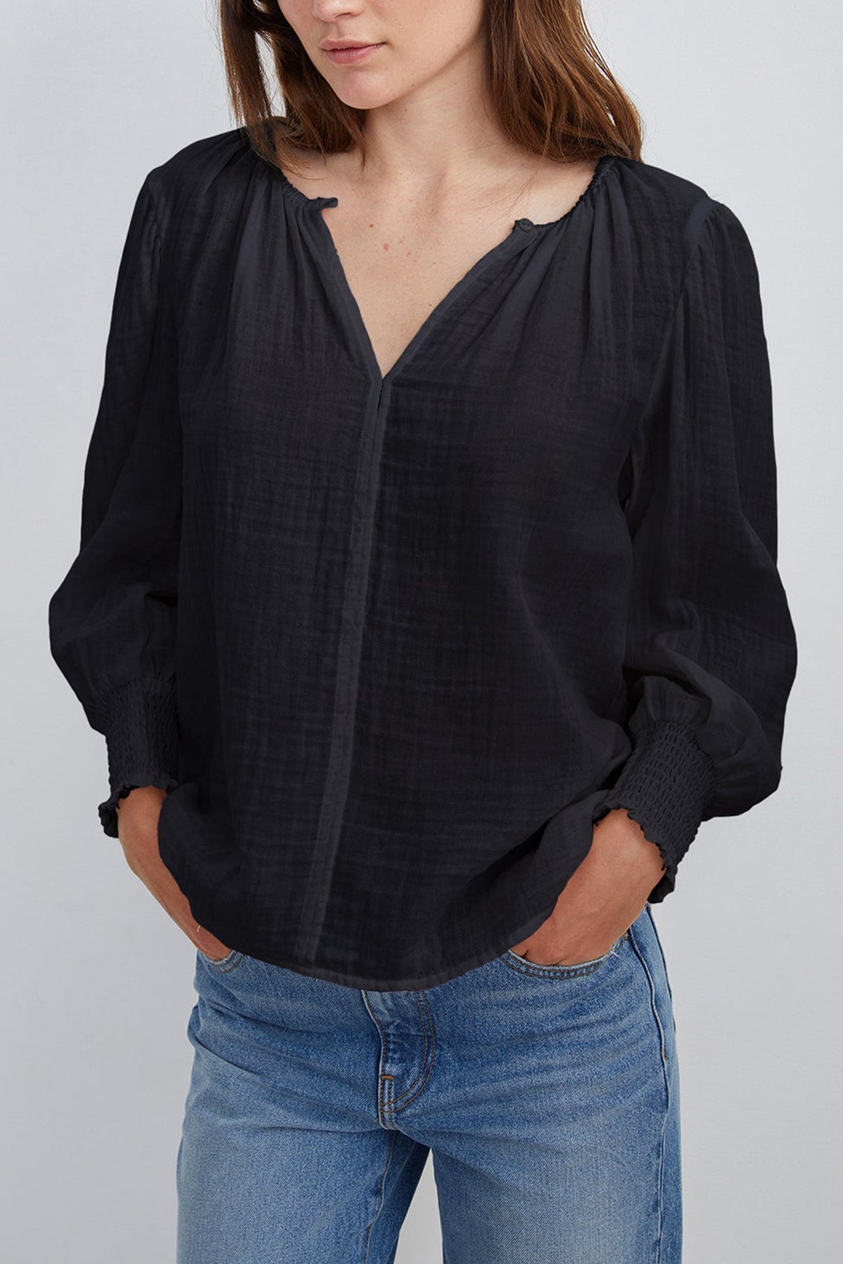 RYLEE COTTON GAUZE BLOUSE - Velvet Staging 2.0-26916327391428