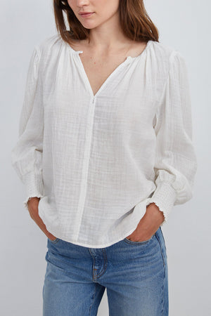 RYLEE COTTON GAUZE BLOUSE - Velvet Staging 2.0