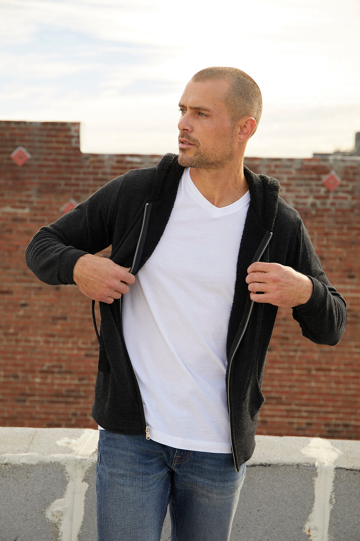 SALVADORE SHERPA LINED HOODIE - Velvet Staging 2.0