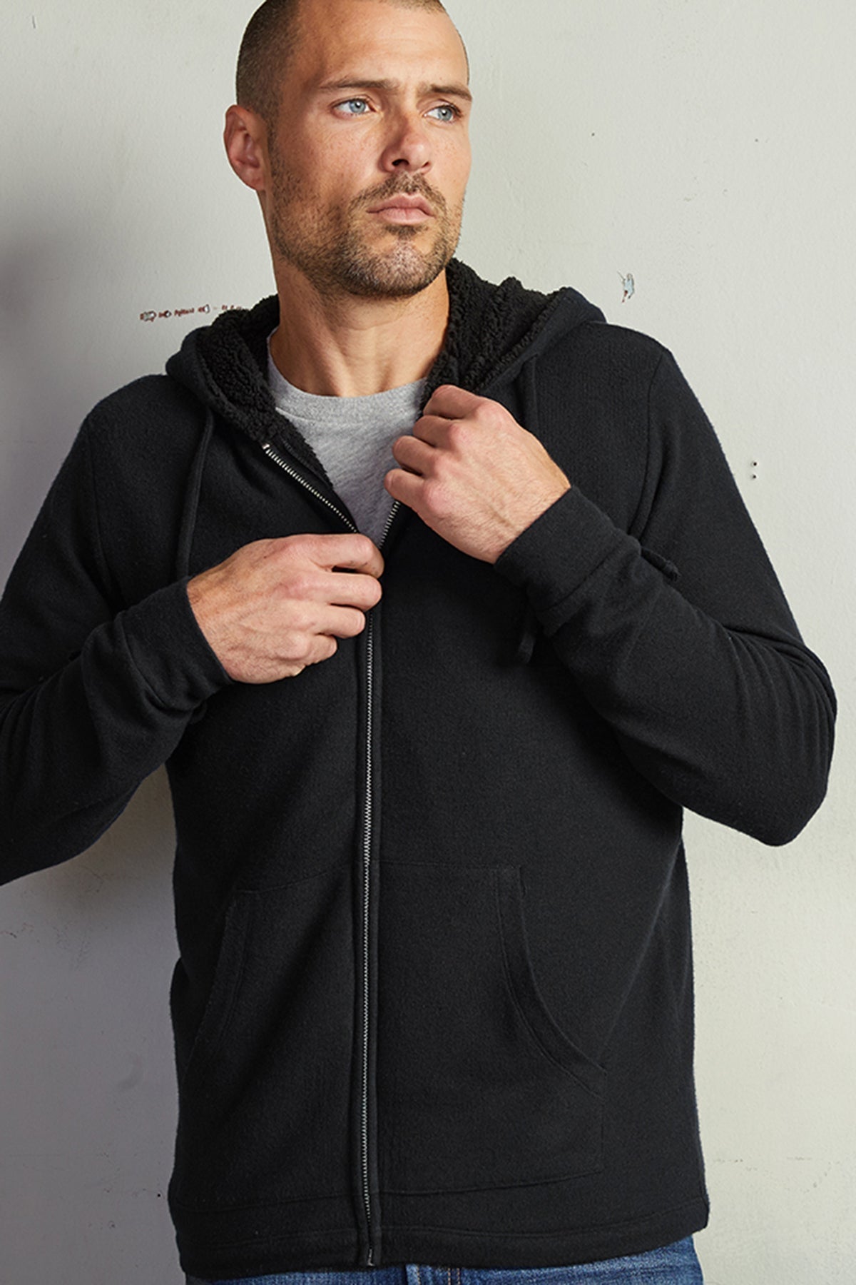 SALVADORE SHERPA LINED HOODIE - Velvet Staging 2.0