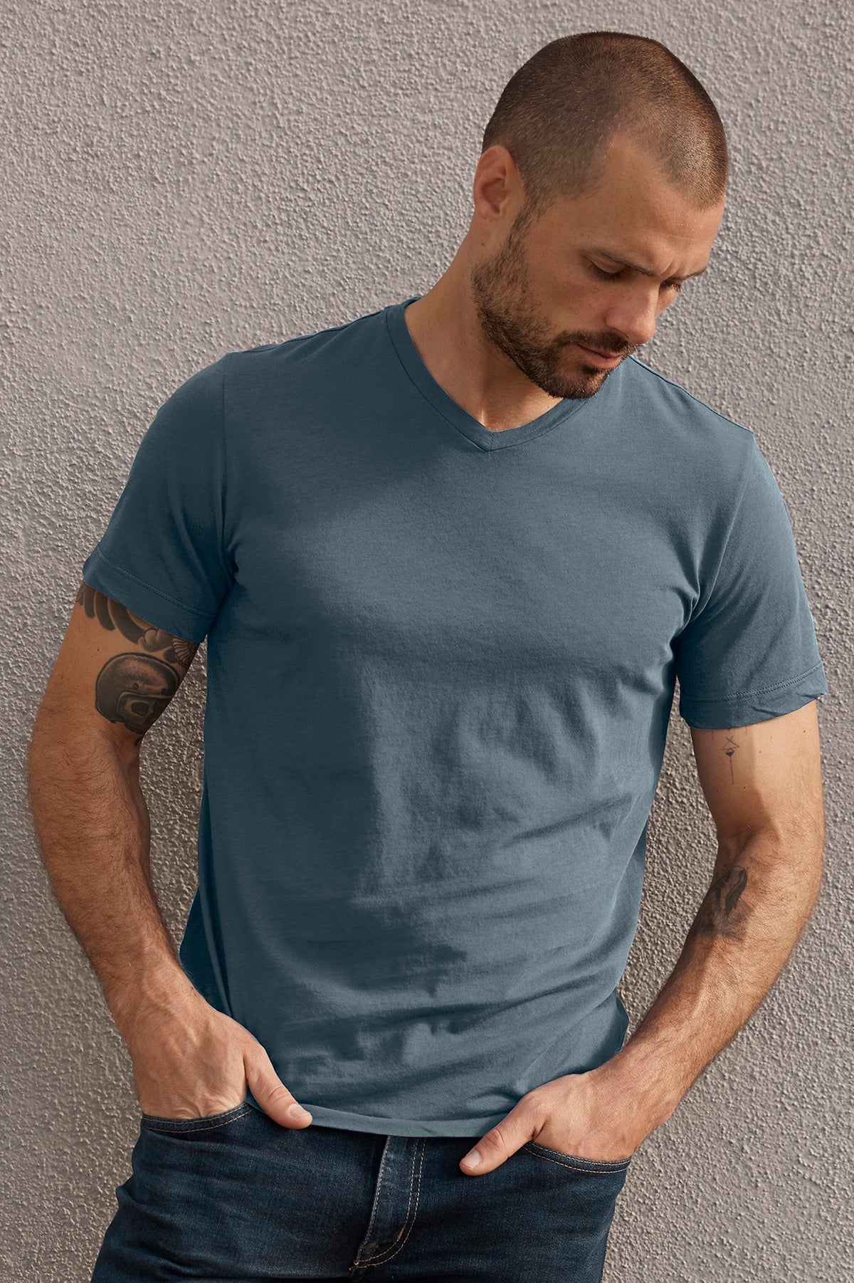 SAMSEN WHISPER CLASSIC V-NECK TEE - Velvet Staging 2.0-26916332536004