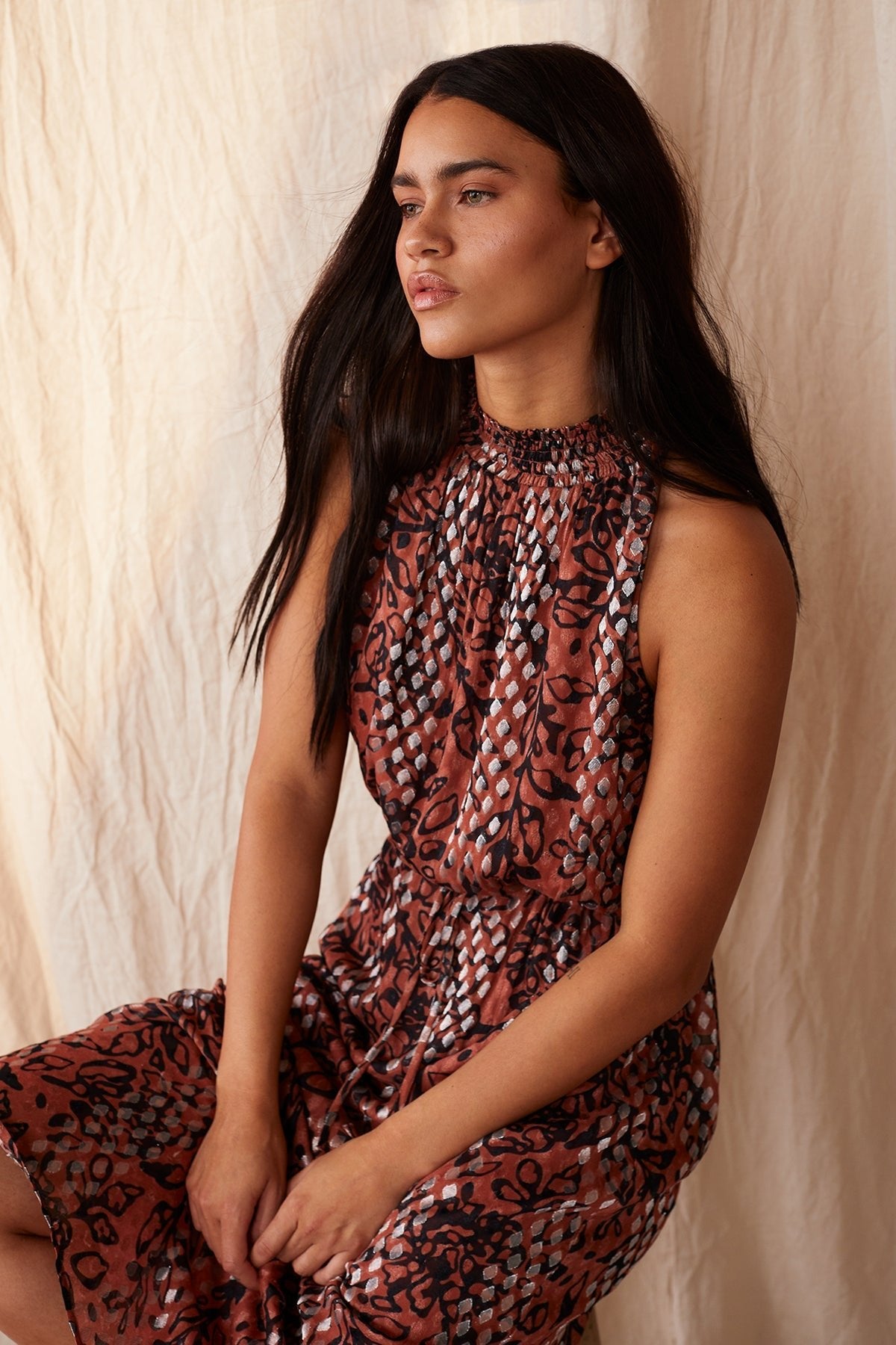 SHEENA METALLIC PRINTED DRESS - Velvet Staging 2.0