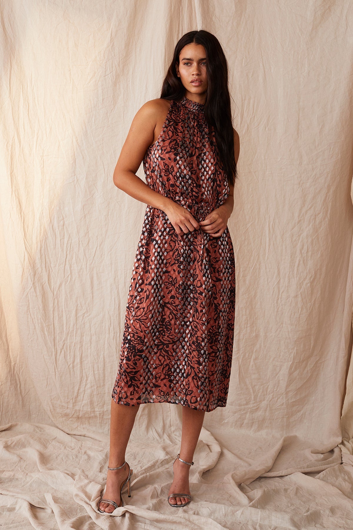 SHEENA METALLIC PRINTED DRESS - Velvet Staging 2.0