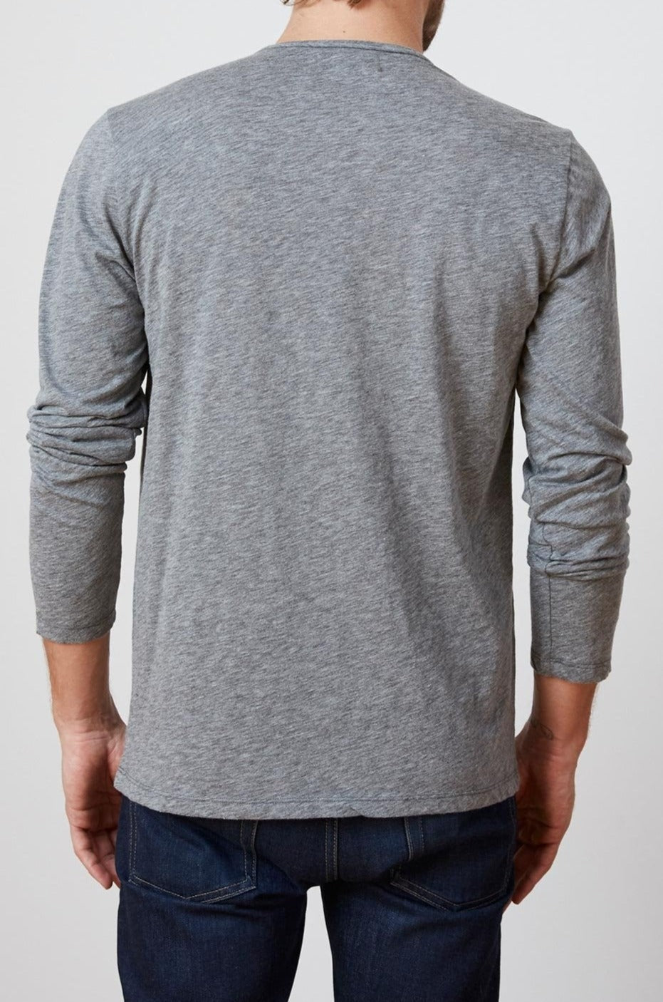 SIMEON CHARCOAL RAW EDGE COTTON SLUB TEE - Velvet Staging 2.0-26916342202564