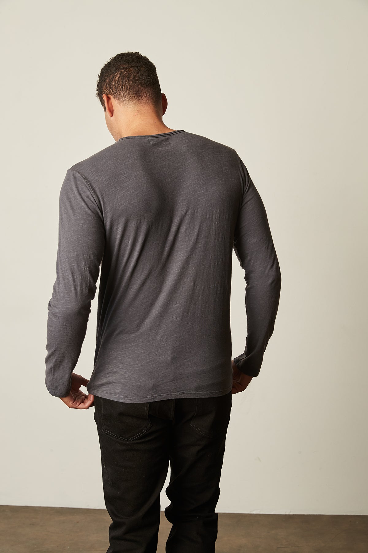 SIMEON RAW EDGE COTTON SLUB TEE Velvet by Graham & Spencer-26916346691780