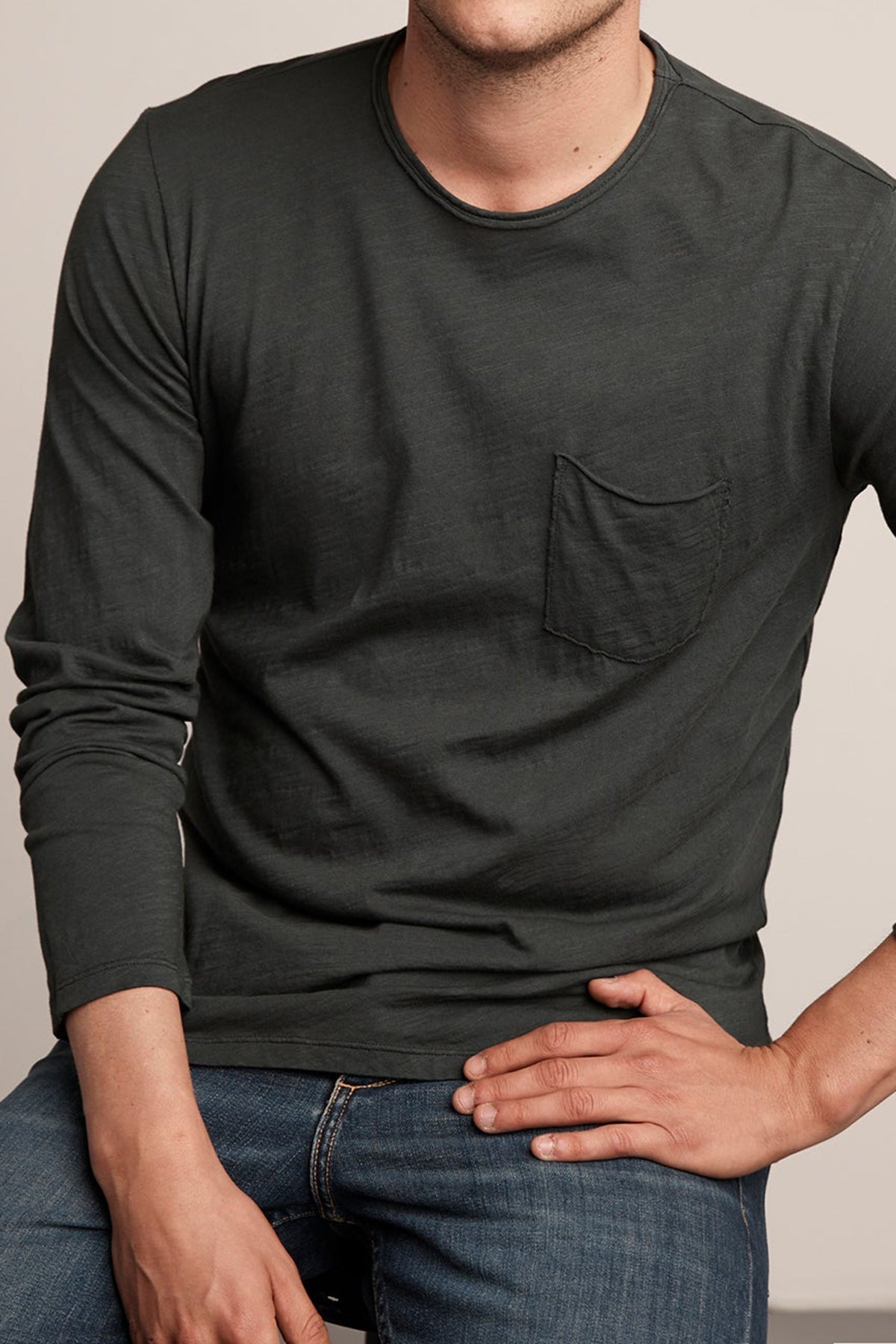 SIMEON RAW EDGE COTTON SLUB TEE - Velvet Staging 2.0-26916349935812