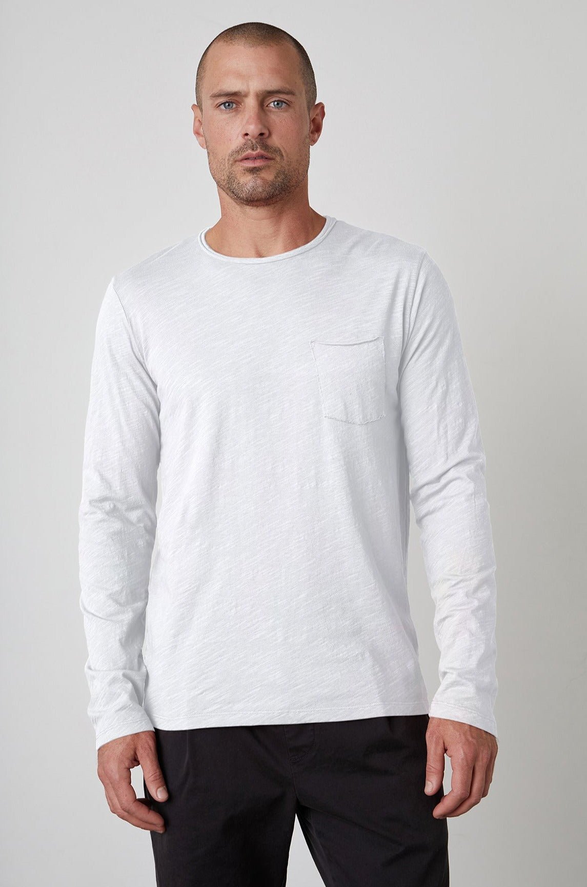 SIMEON RAW EDGE COTTON SLUB TEE Velvet by Graham & Spencer-26916346527940