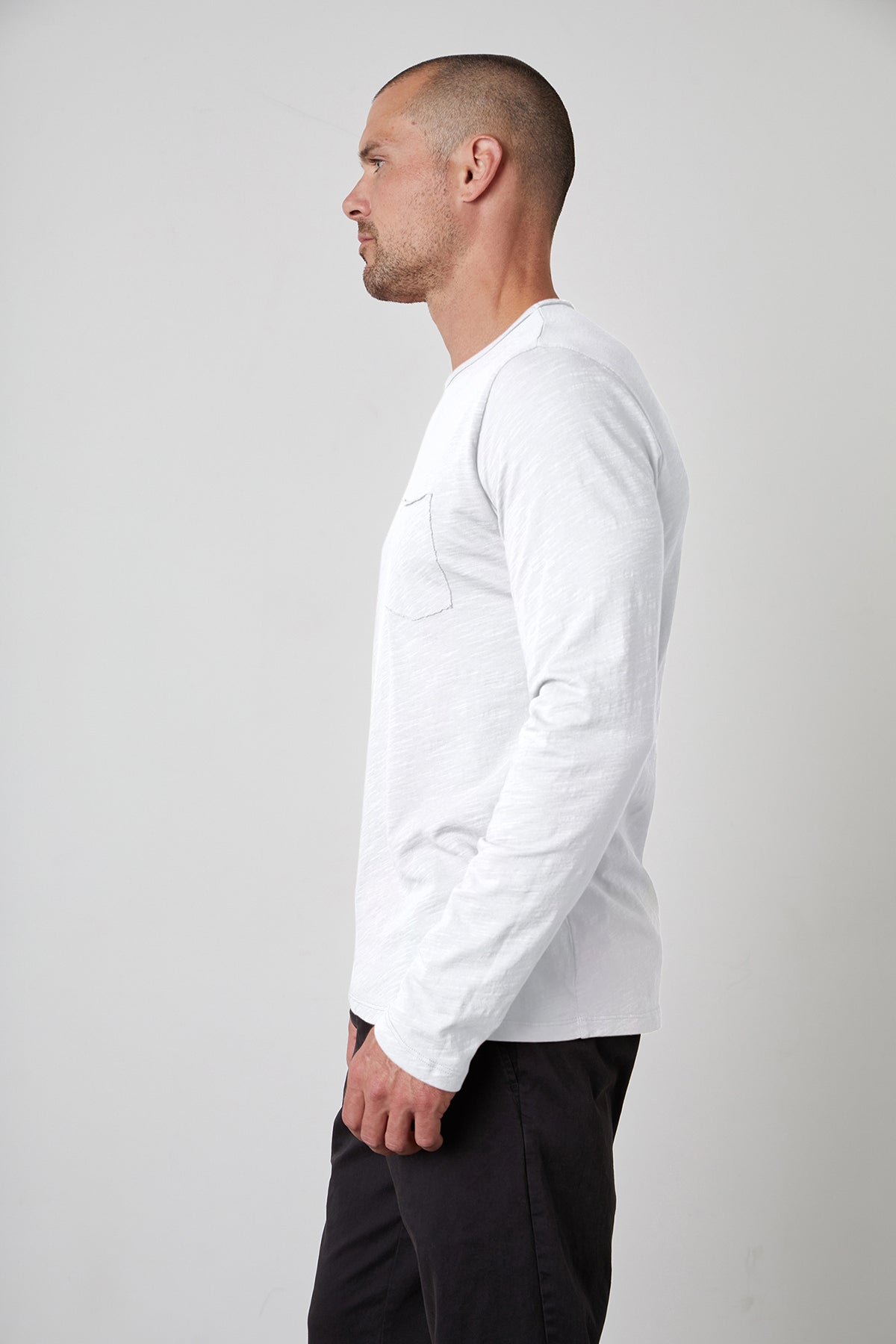SIMEON RAW EDGE COTTON SLUB TEE Velvet by Graham & Spencer