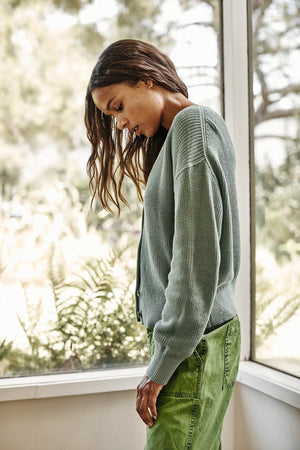SOLANGE TEXTURED COTTON CARDIGAN - Velvet Staging 2.0