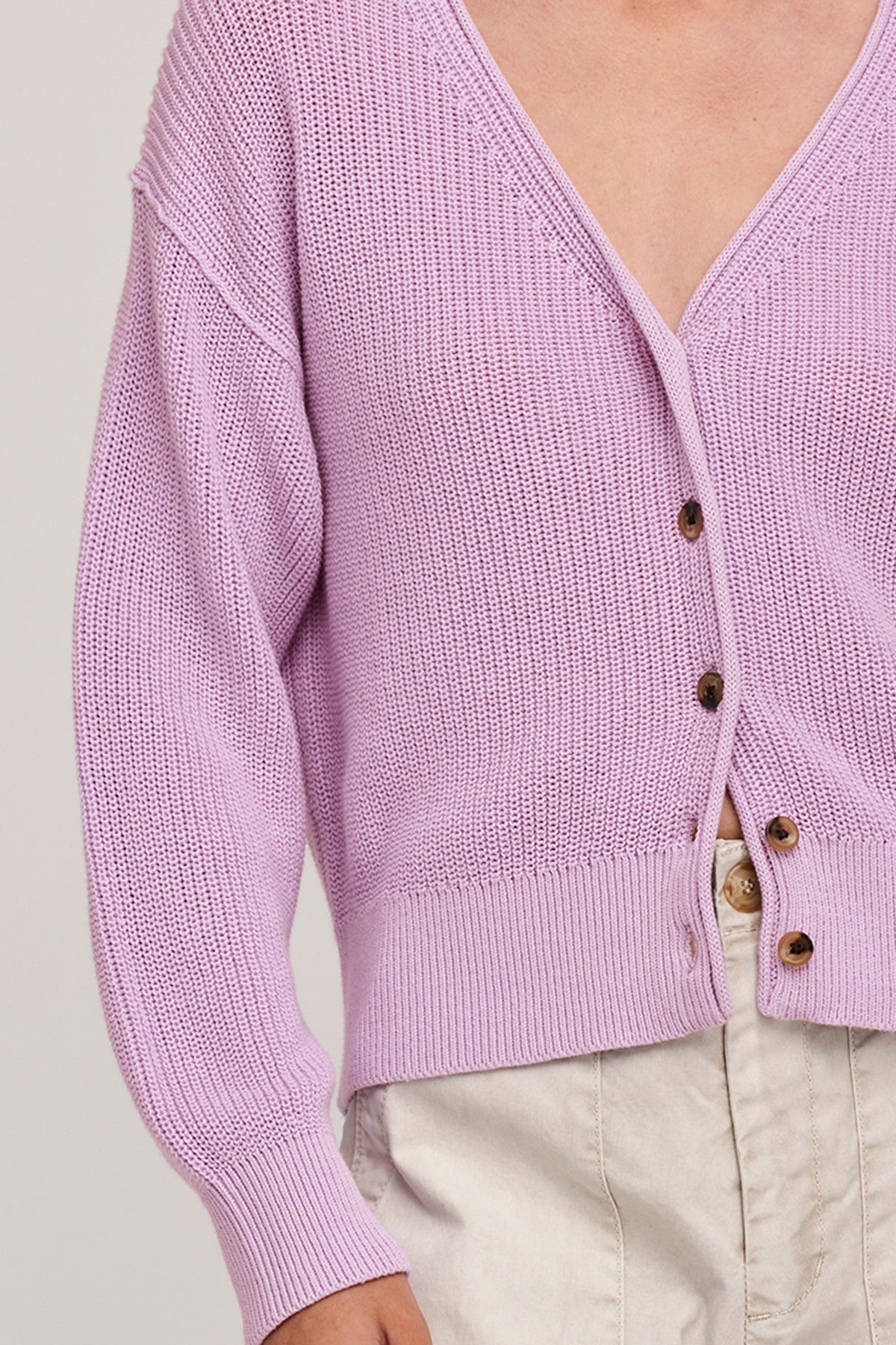SOLANGE TEXTURED COTTON CARDIGAN - Velvet Staging 2.0-26916352065732