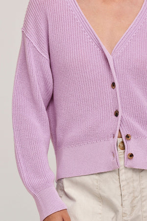 SOLANGE TEXTURED COTTON CARDIGAN - Velvet Staging 2.0