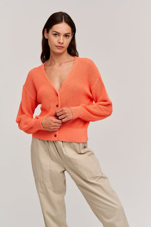 SOLANGE TEXTURED COTTON CARDIGAN - Velvet Staging 2.0