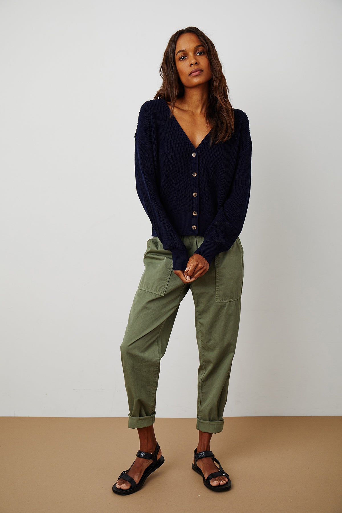 SOLANGE TEXTURED COTTON CARDIGAN - Velvet Staging 2.0