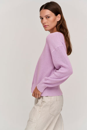 SOLANGE TEXTURED COTTON CARDIGAN - Velvet Staging 2.0