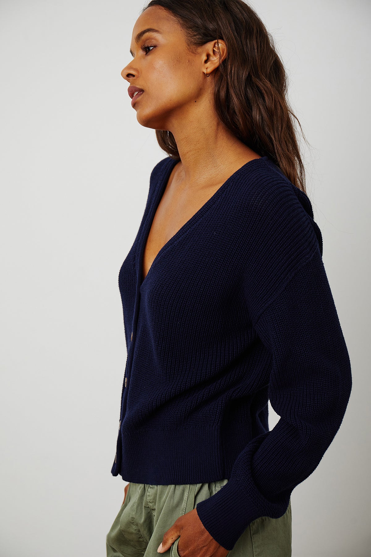 SOLANGE TEXTURED COTTON CARDIGAN - Velvet Staging 2.0