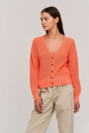 SOLANGE TEXTURED COTTON CARDIGAN - Velvet Staging 2.0