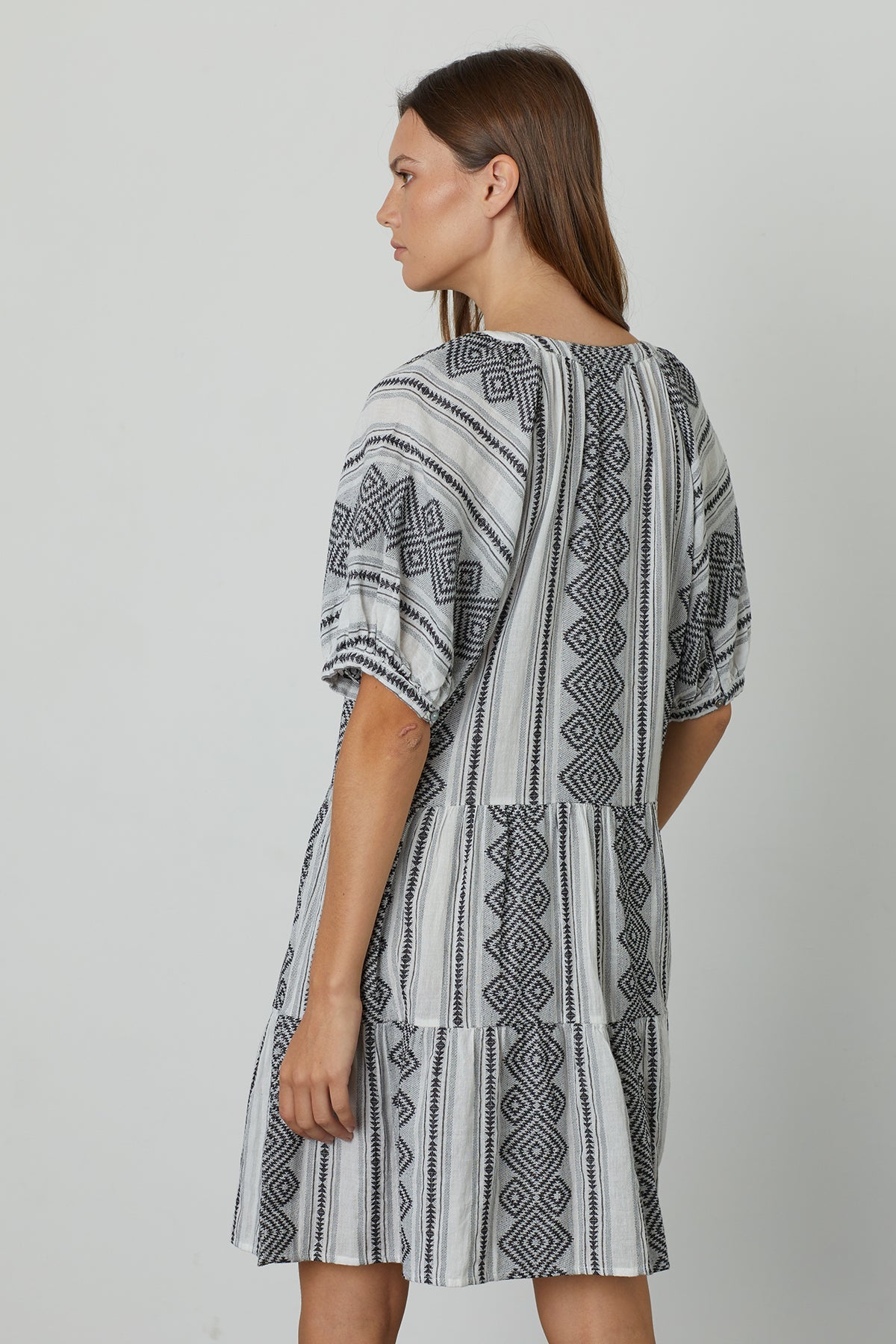 SOPHIE PUFF SLEEVE JACQUARD DRESS - Velvet Staging 2.0