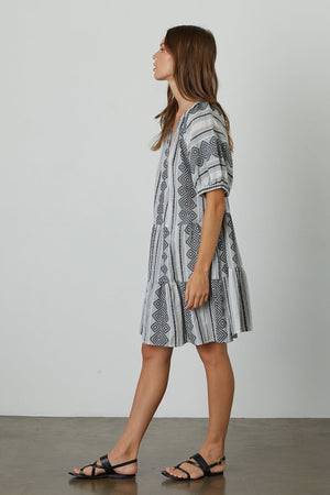 SOPHIE PUFF SLEEVE JACQUARD DRESS - Velvet Staging 2.0