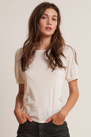 STACY GAUZY WHISPER RAGLAN PUFF SLEEVE TEE - Velvet Staging 2.0