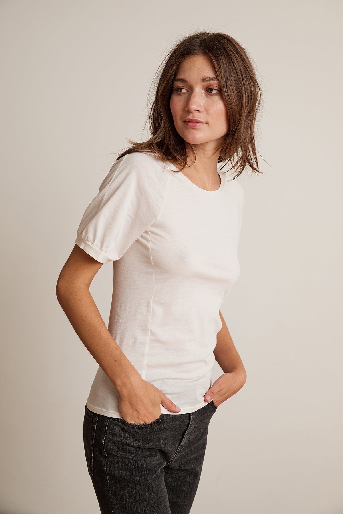 STACY GAUZY WHISPER RAGLAN PUFF SLEEVE TEE - Velvet Staging 2.0