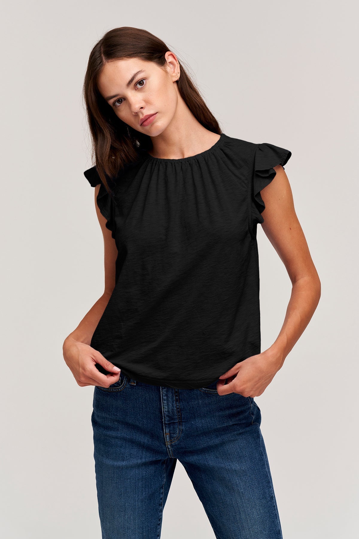 STACY RUFFLE SLEEVE TANK - Velvet Staging 2.0