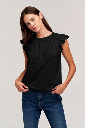 STACY RUFFLE SLEEVE TANK - Velvet Staging 2.0