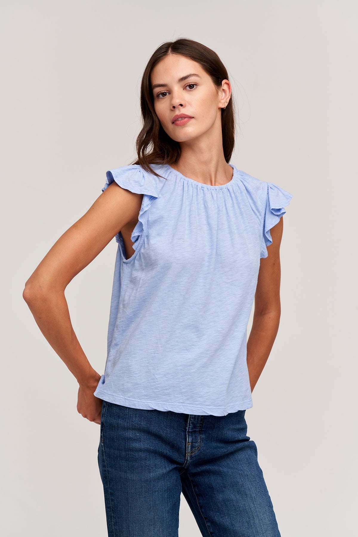 STACY RUFFLE SLEEVE TANK - Velvet Staging 2.0-26916363108548