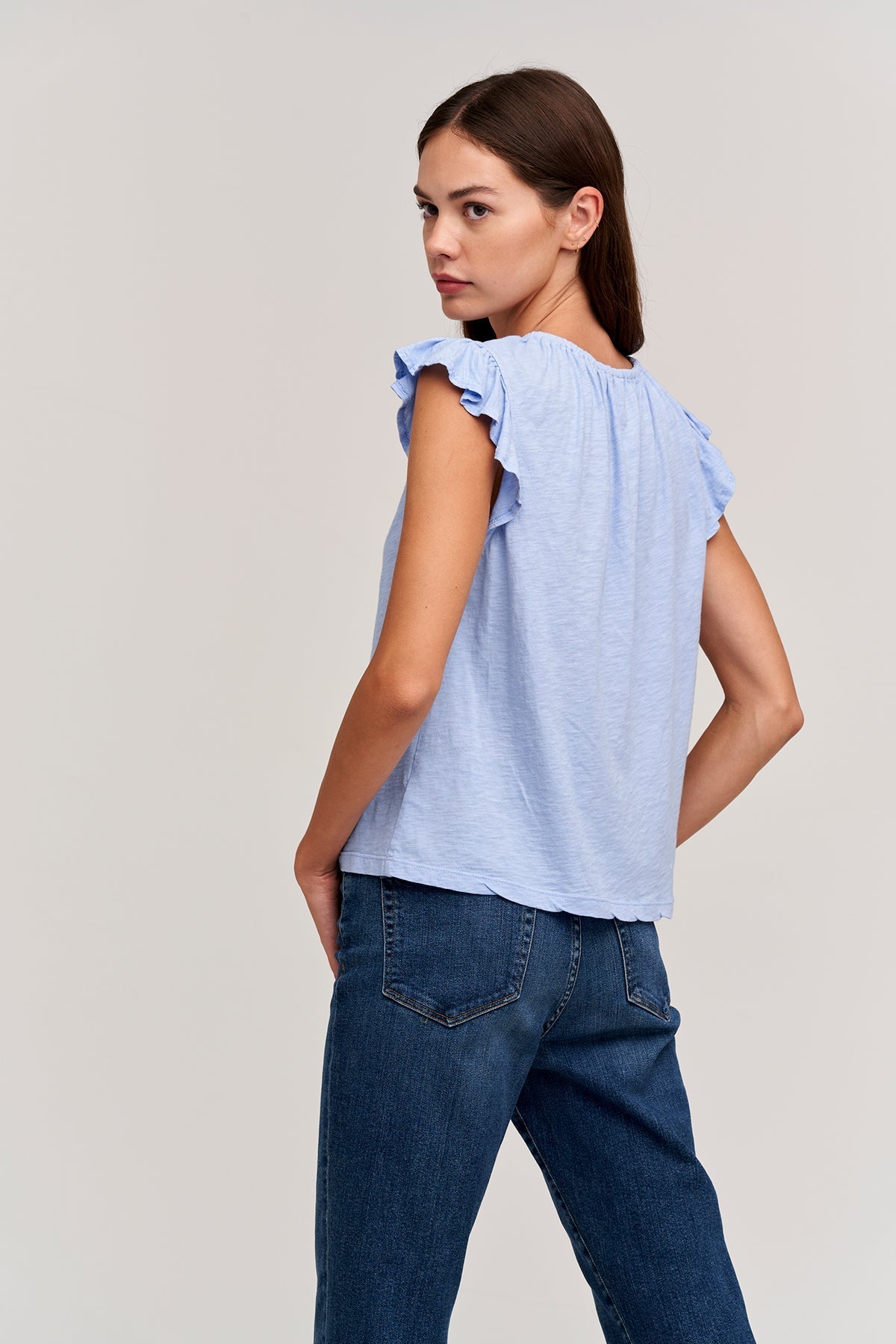 STACY RUFFLE SLEEVE TANK - Velvet Staging 2.0-26916363174084