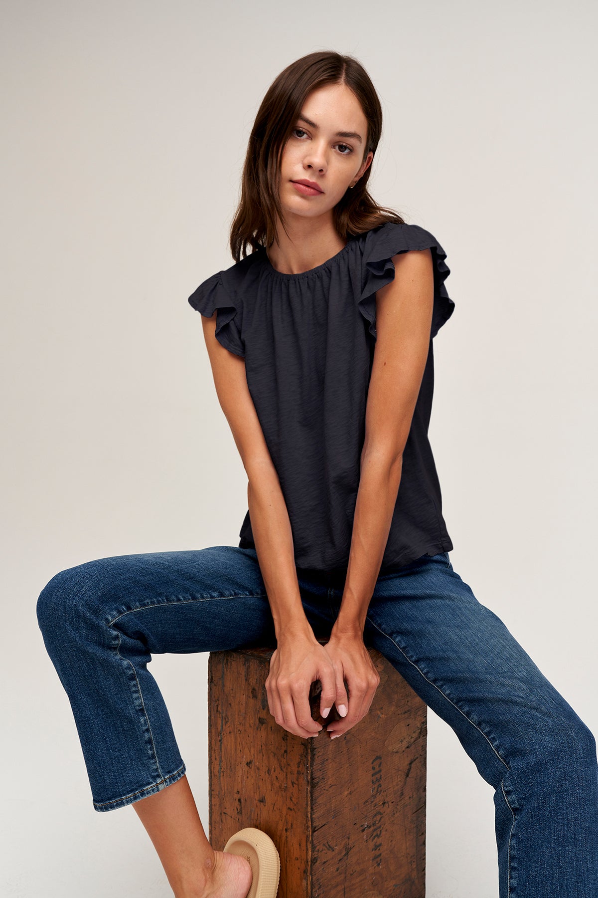 STACY RUFFLE SLEEVE TANK - Velvet Staging 2.0