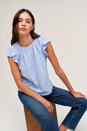 STACY RUFFLE SLEEVE TANK - Velvet Staging 2.0
