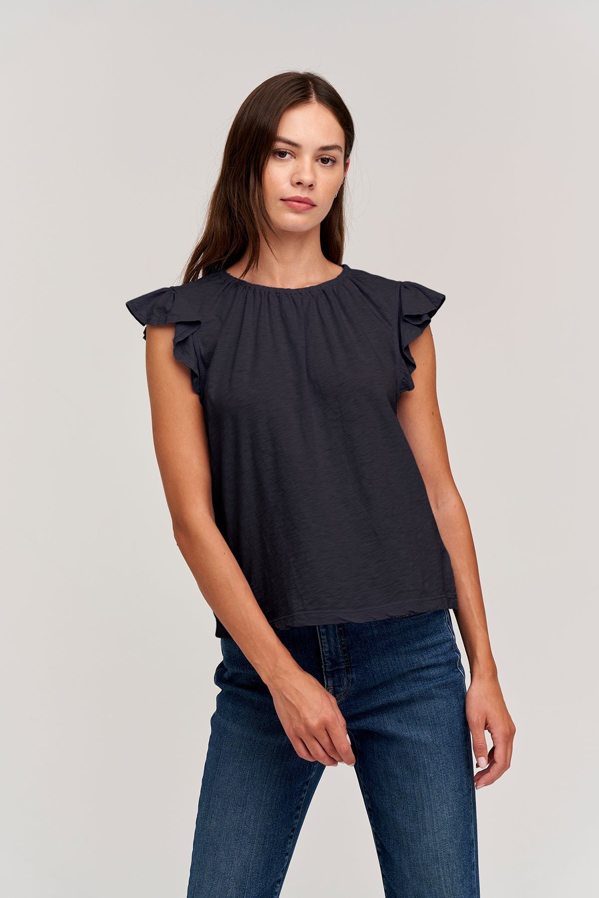 STACY RUFFLE SLEEVE TANK - Velvet Staging 2.0