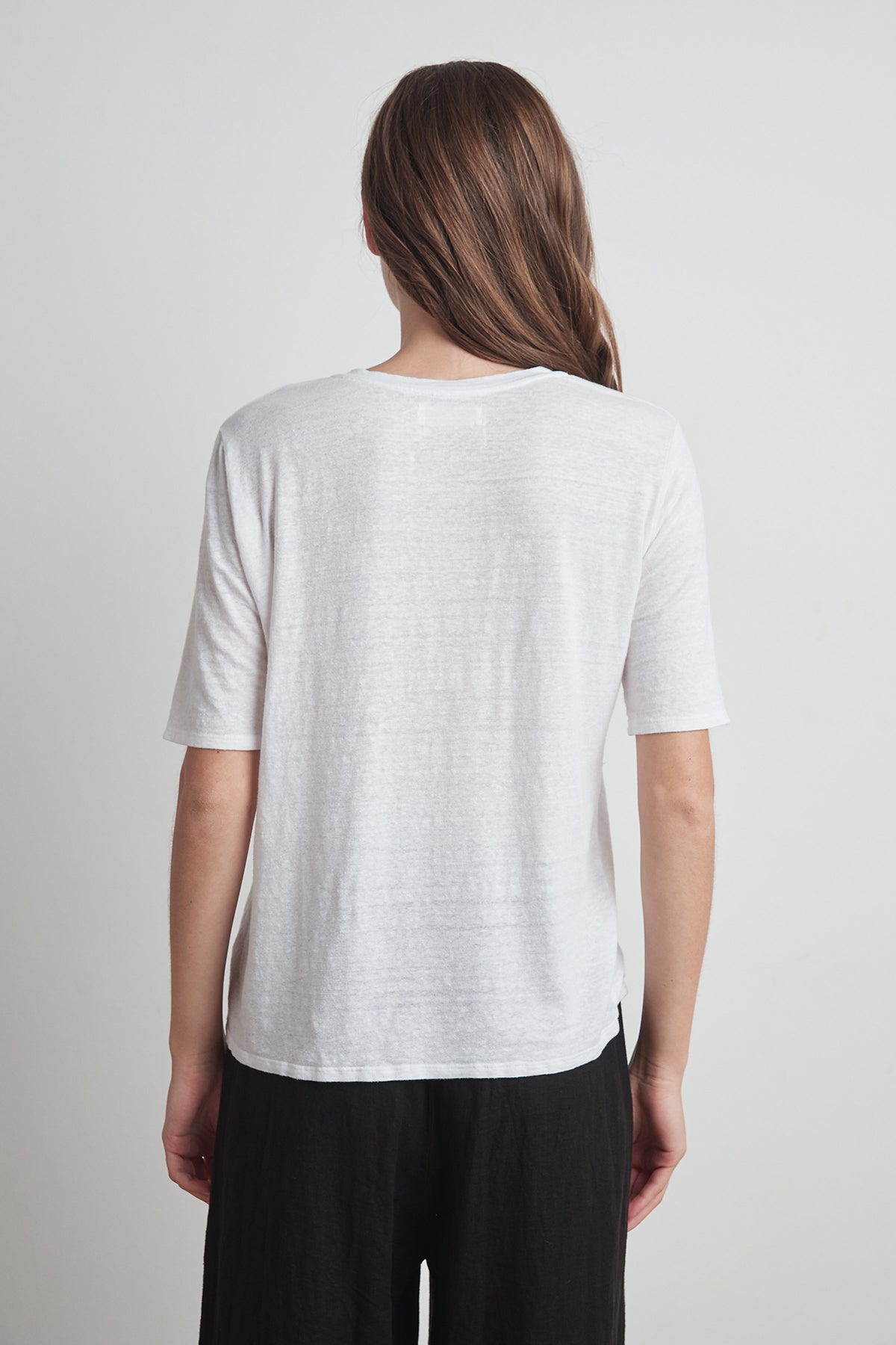 STEFANI LINEN KNIT V-NECK TEE - Velvet Staging 2.0-26916360650948