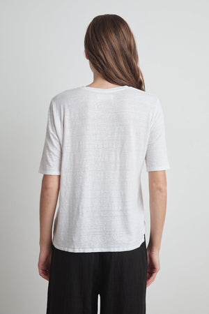 STEFANI LINEN KNIT V-NECK TEE - Velvet Staging 2.0