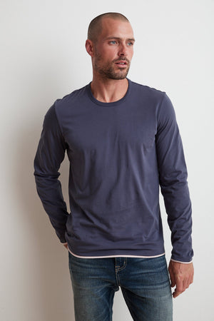 STEPHEN REVERSIBLE COTTON LONG SLEEVE TEE - Velvet Staging 2.0
