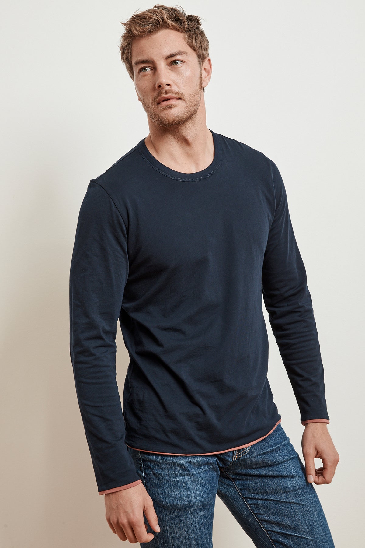 STEPHEN REVERSIBLE COTTON LONG SLEEVE TEE - Velvet Staging 2.0-26916362813636