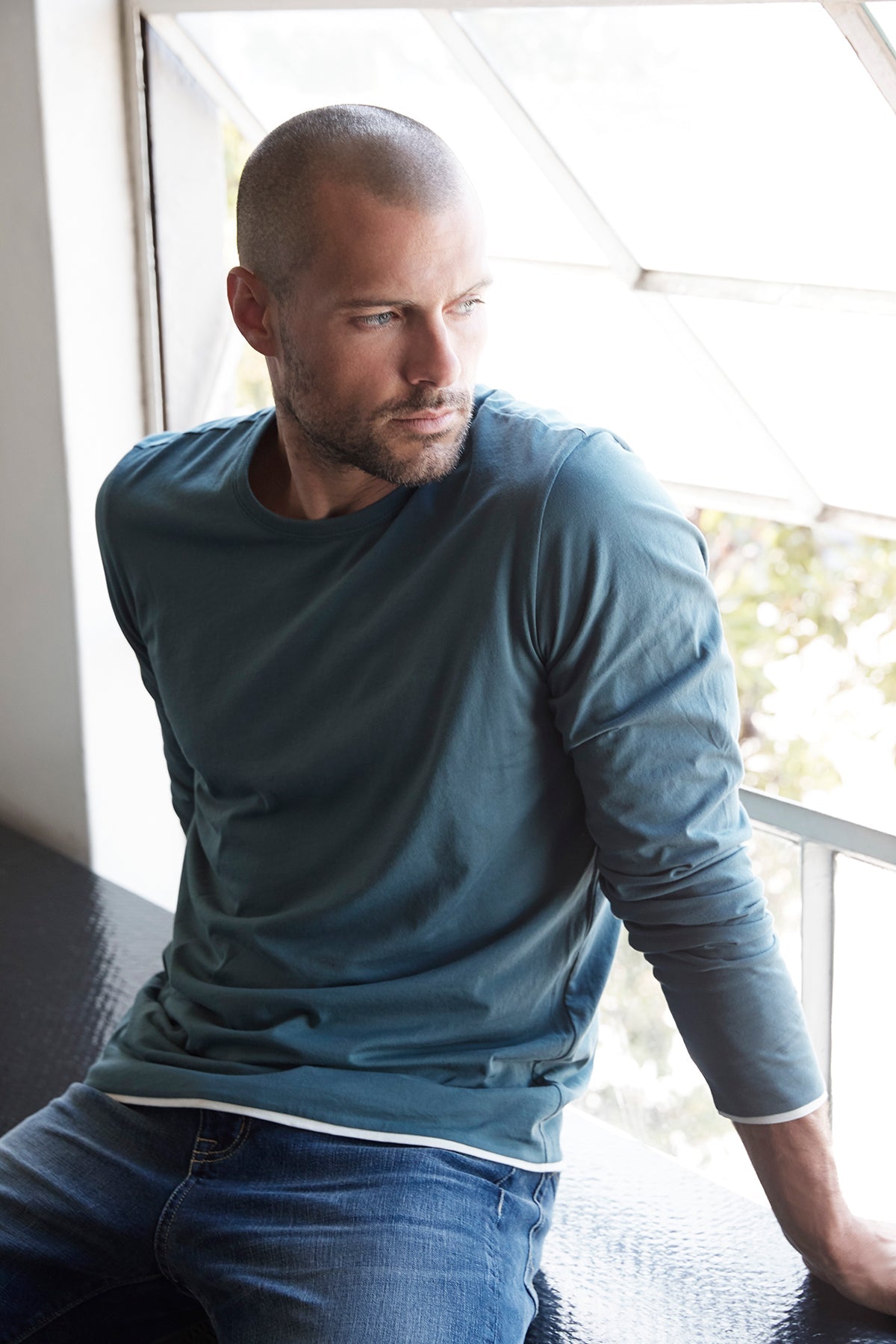 STEPHEN REVERSIBLE COTTON LONG SLEEVE TEE - Velvet Staging 2.0-26916362289348